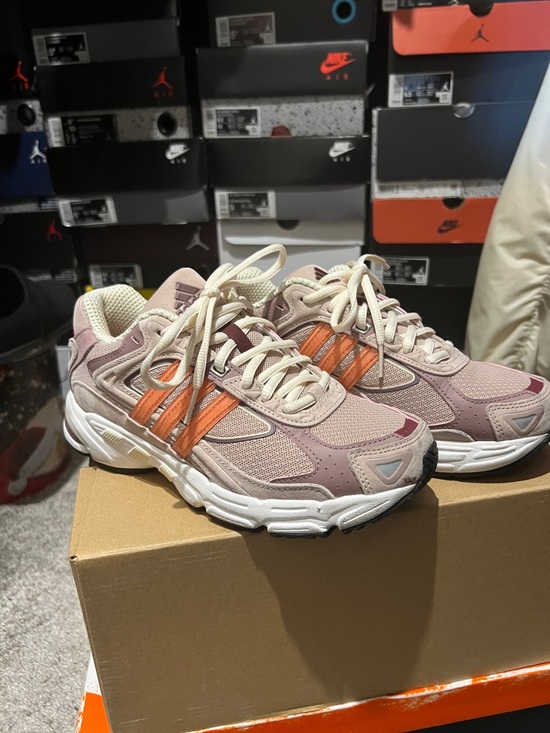 adidas Originals Shoes - adidas Originals Women’s Beige and Orange Lace-Up Sneakers